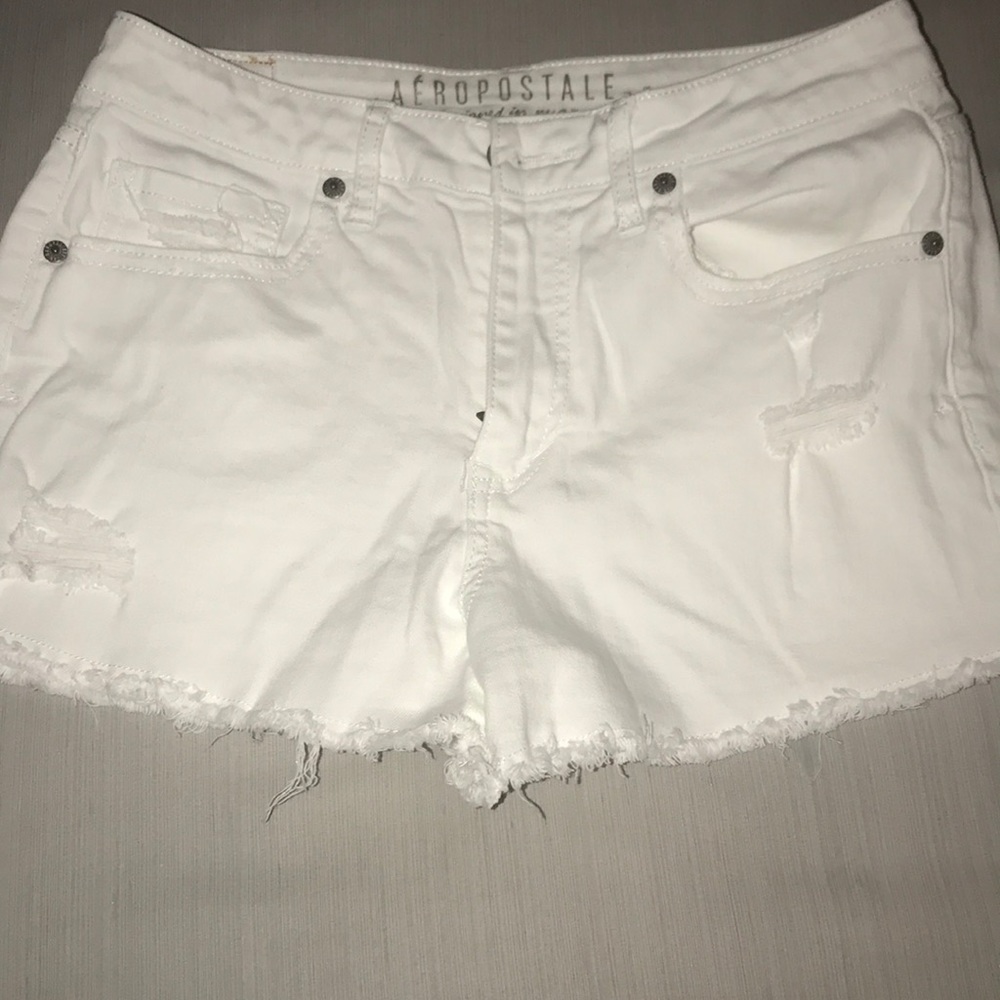 Aeropostal white jean shorts